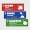 Fuel Stickers Wash Rinse Sanitize Sink Label, Enhanced, 3 Compartment Sink, for Food Service, 6''x2'', PR Z-WRS-1PR - alternate 1